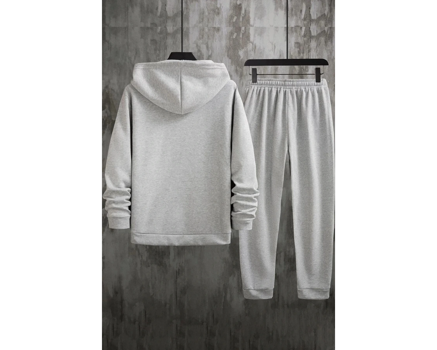 Gri Dikeyy Dijital Baskılı Kışlık UNİSEX Eşofman Takımı