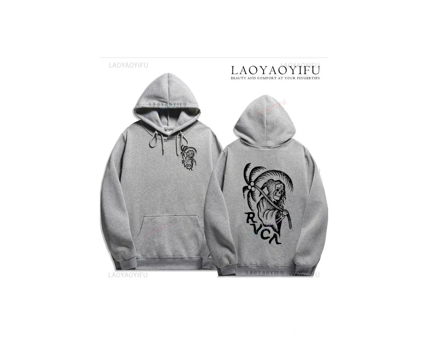 Gri Grafik Giyim Sokak Şıklığı