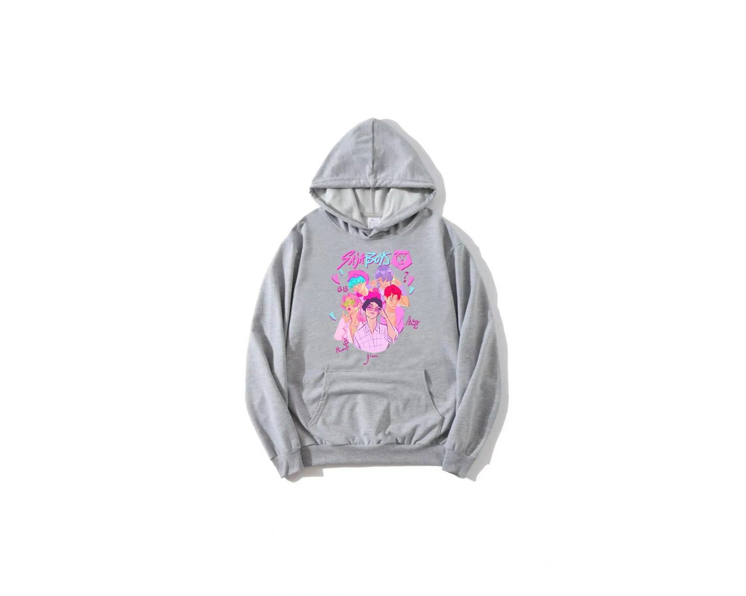 Gri KPop Demon Hunters Saja Boys Derpy TigerModa Film Baskıl