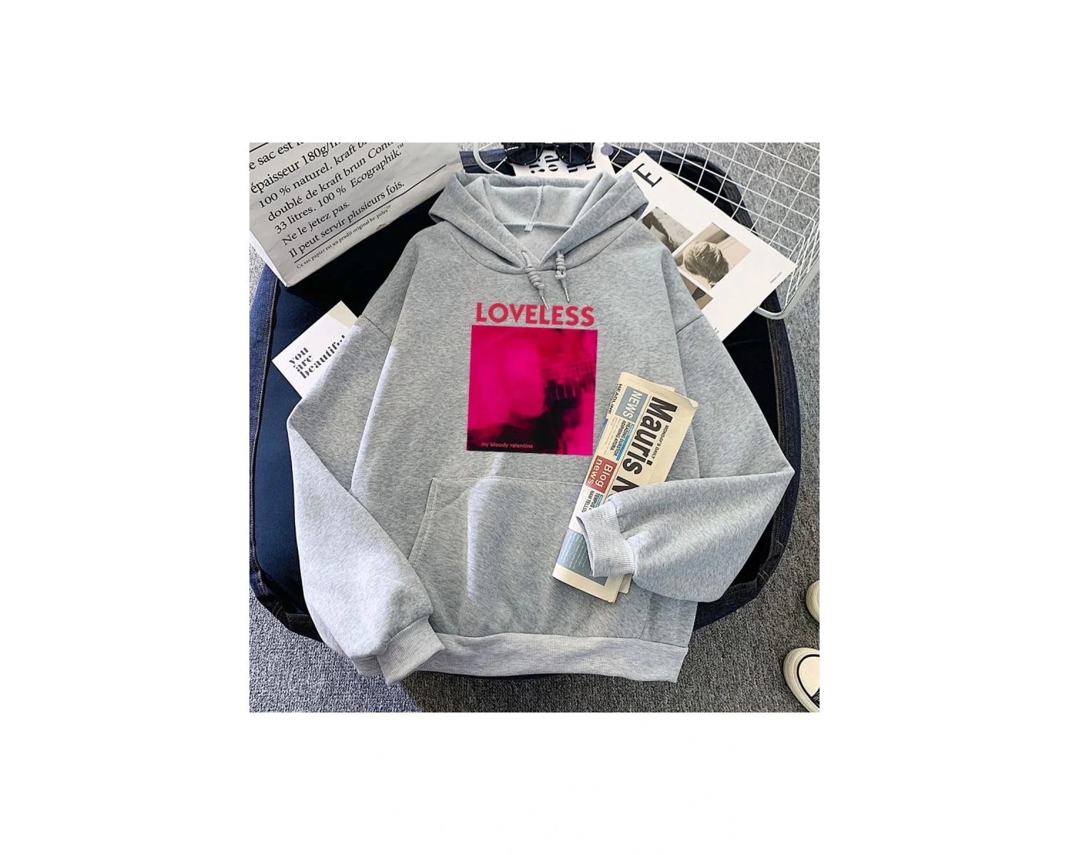 Gri Loveless kıHoody benim kanlı sevgililer Rock Band Hoodies Moletom