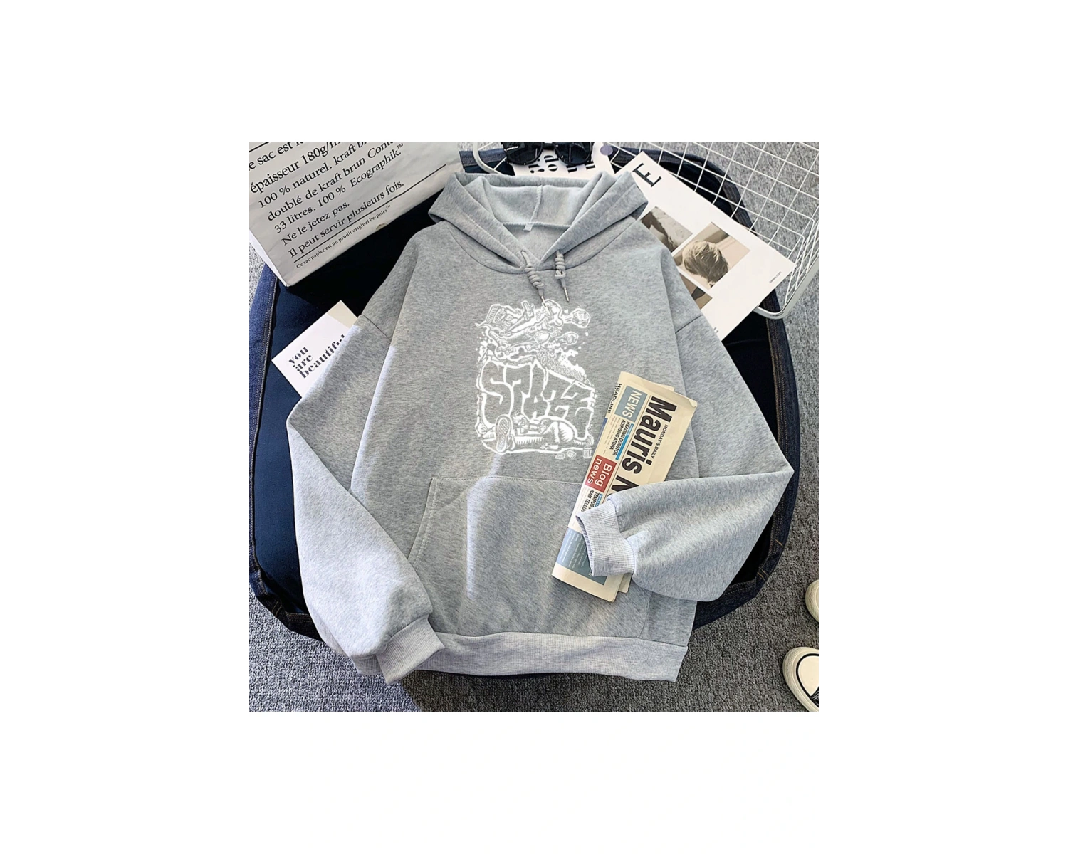 Gri SPAZZ Band grafik Hoodies Fall deras Grunge kaya lar için sonbaharu