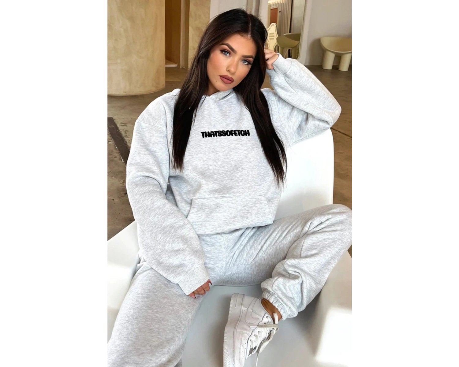Gri Thatssofeton Dijital Baskılı Kışlık UNİSEX Eşofman Takımı