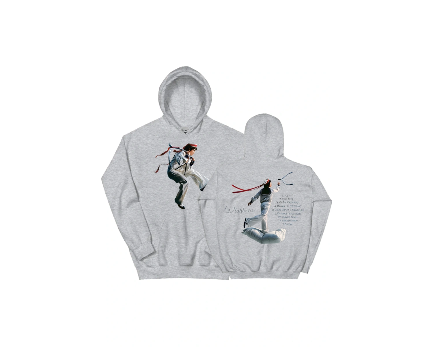 Gri Unisex Conan Gri Salıncaklı Kapüşonlular Rahat Sokak Hip Hop O-Boyun