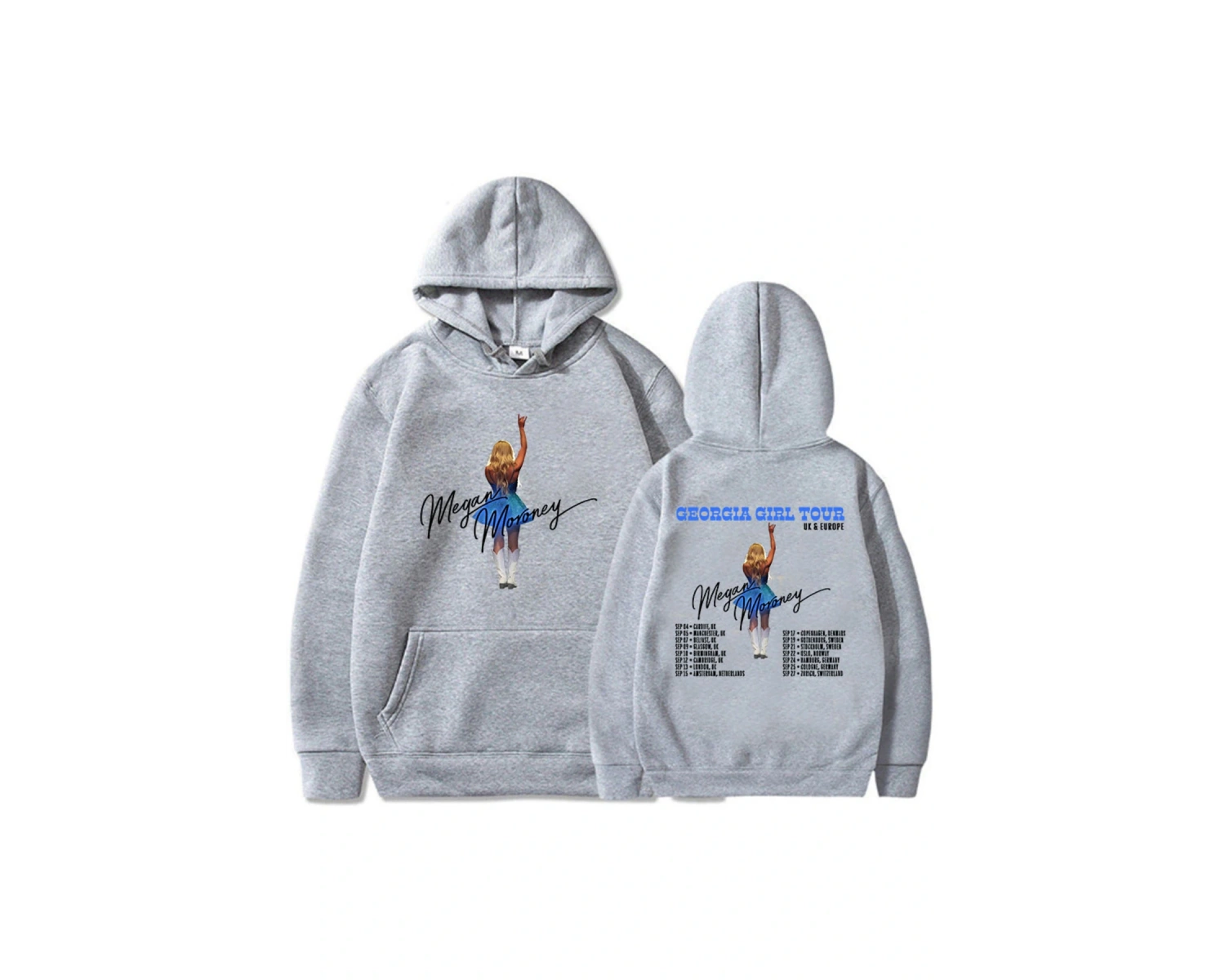 Gri Unisex Megan Moroney Georgia Kız Turu Kapüşonlular 2025 Albümü 6 Ay Sonra Sıcak Ka