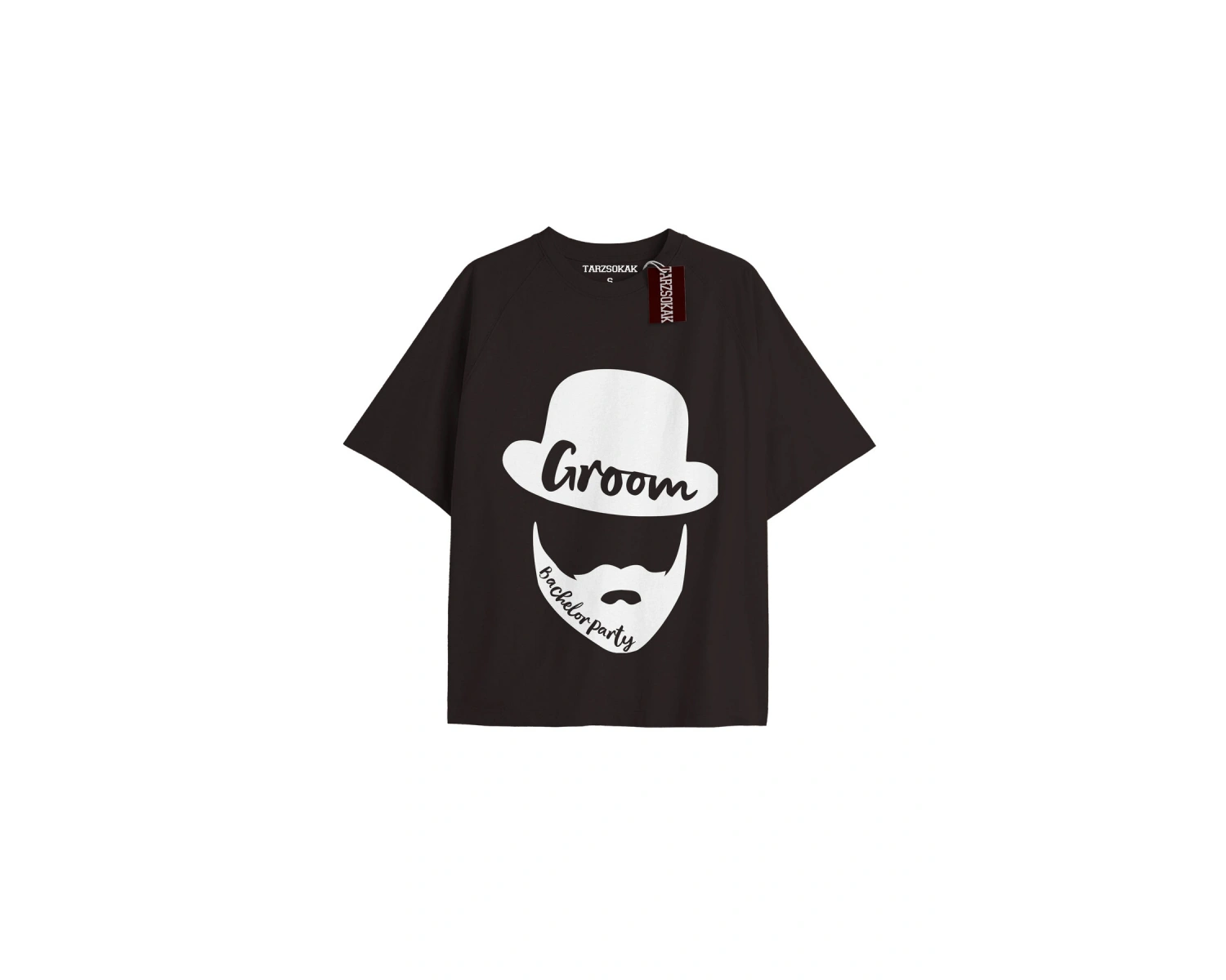GROOM BACHELOR PARTY Unisex Oversize Yazılı Tshirt SİYAH
