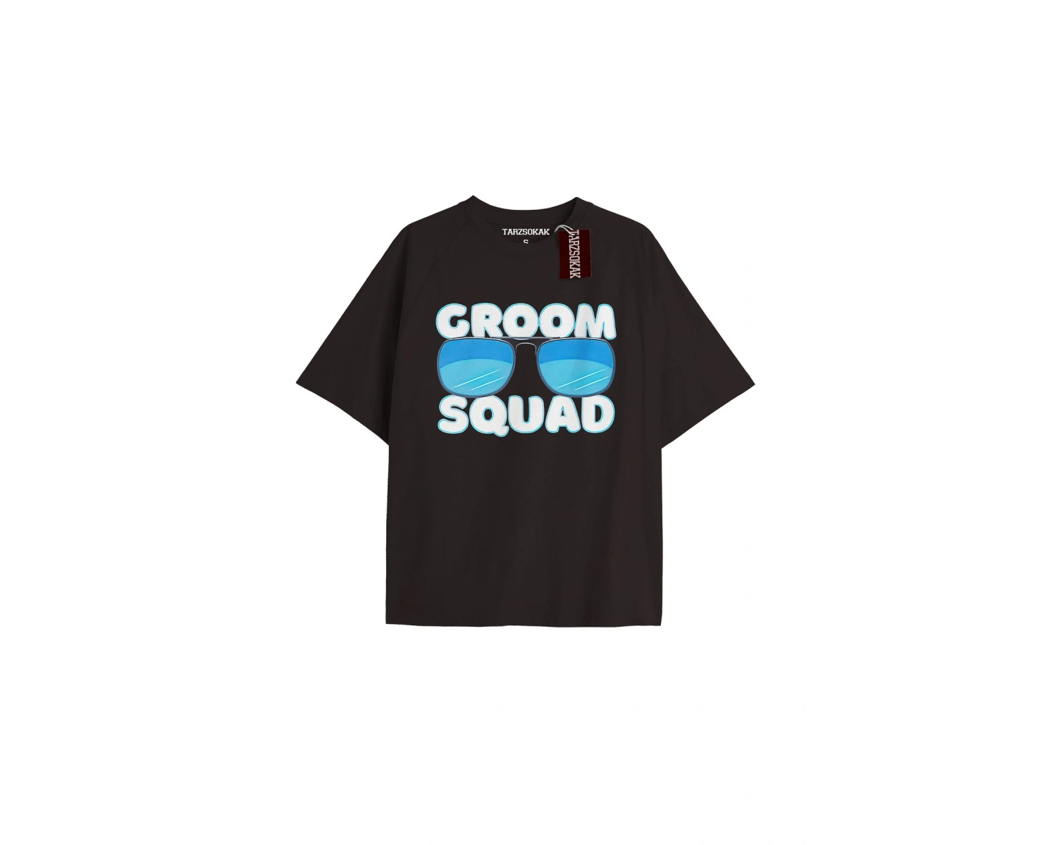 GROOM SQUAD Unisex Oversize Yazılı Tshirt SİYAH