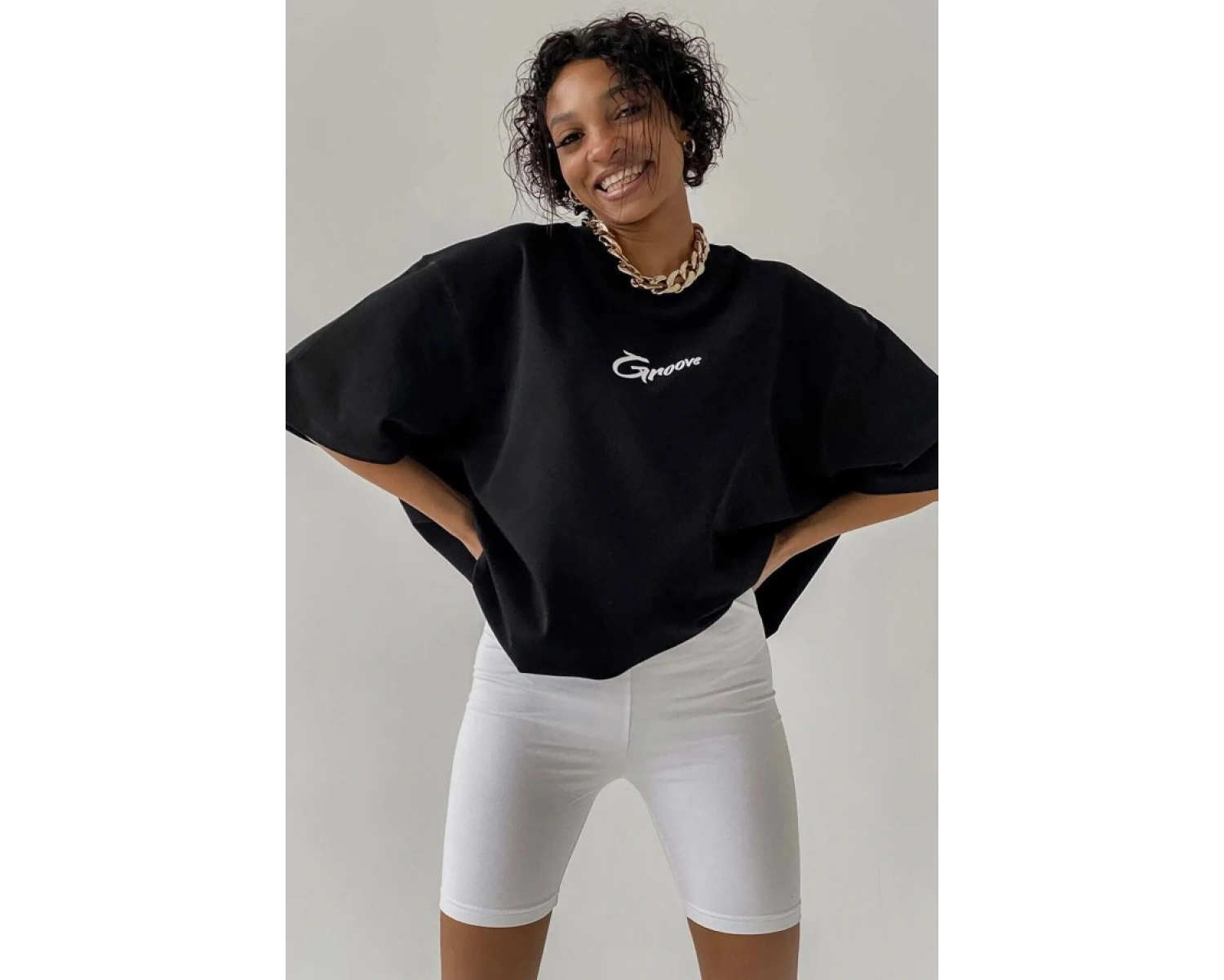 Groove Ön Ve Arka Baskılı Oversize