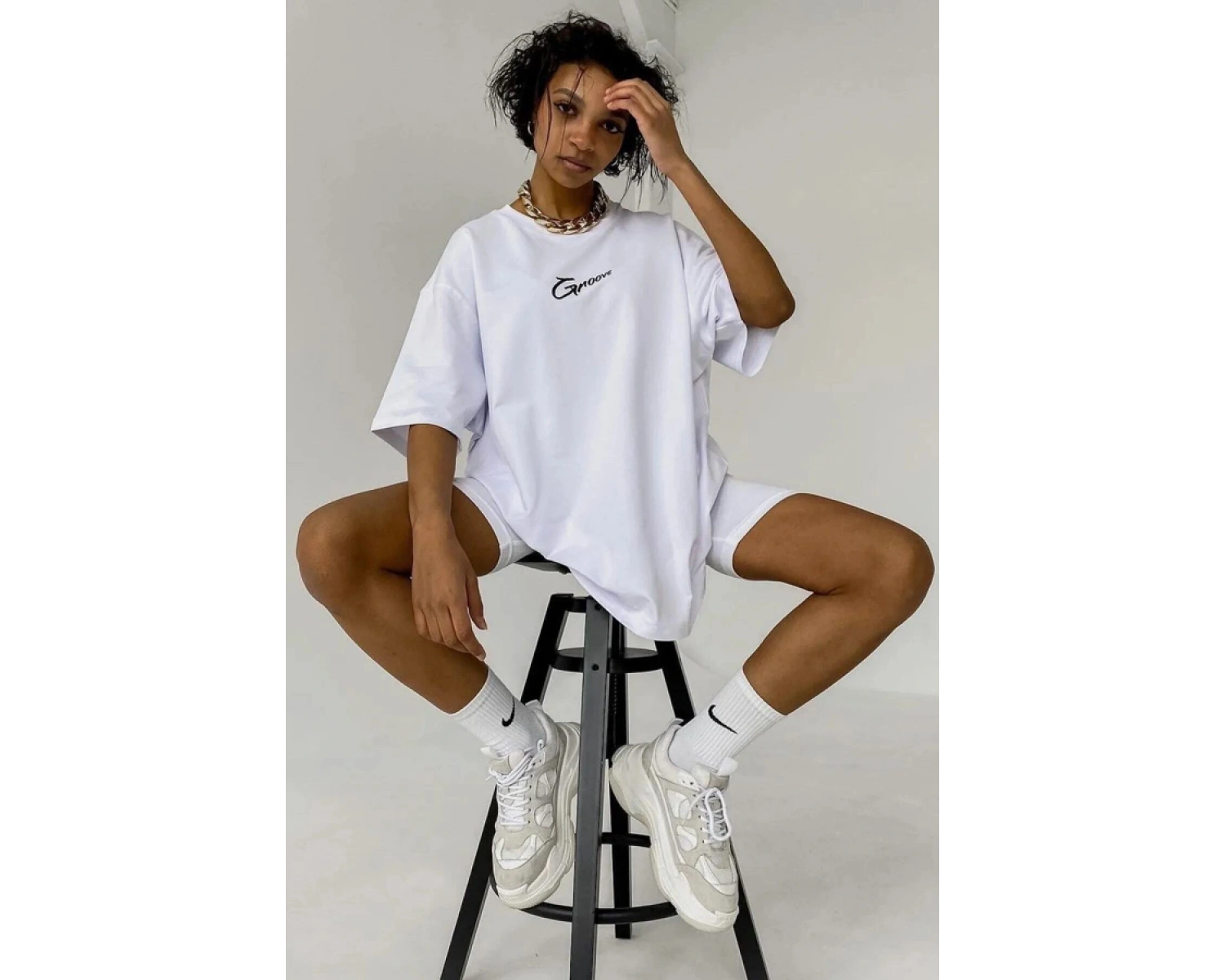 Groove Ön Ve Arka Baskılı Oversize