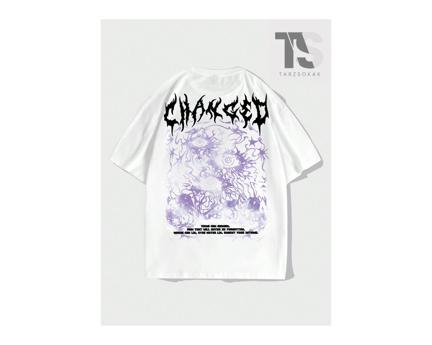 Grunge Punk Erkek Mektup Grafikli Tişört