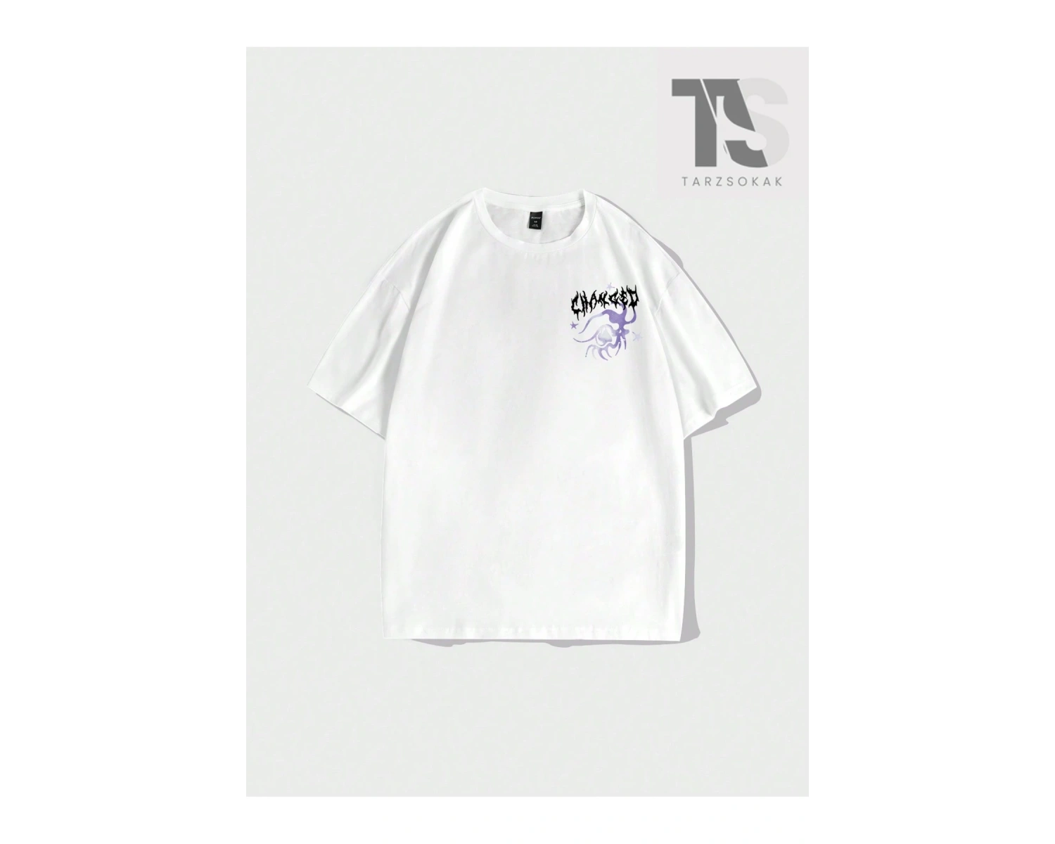 Grunge Punk Erkek Mektup Grafikli Tişört