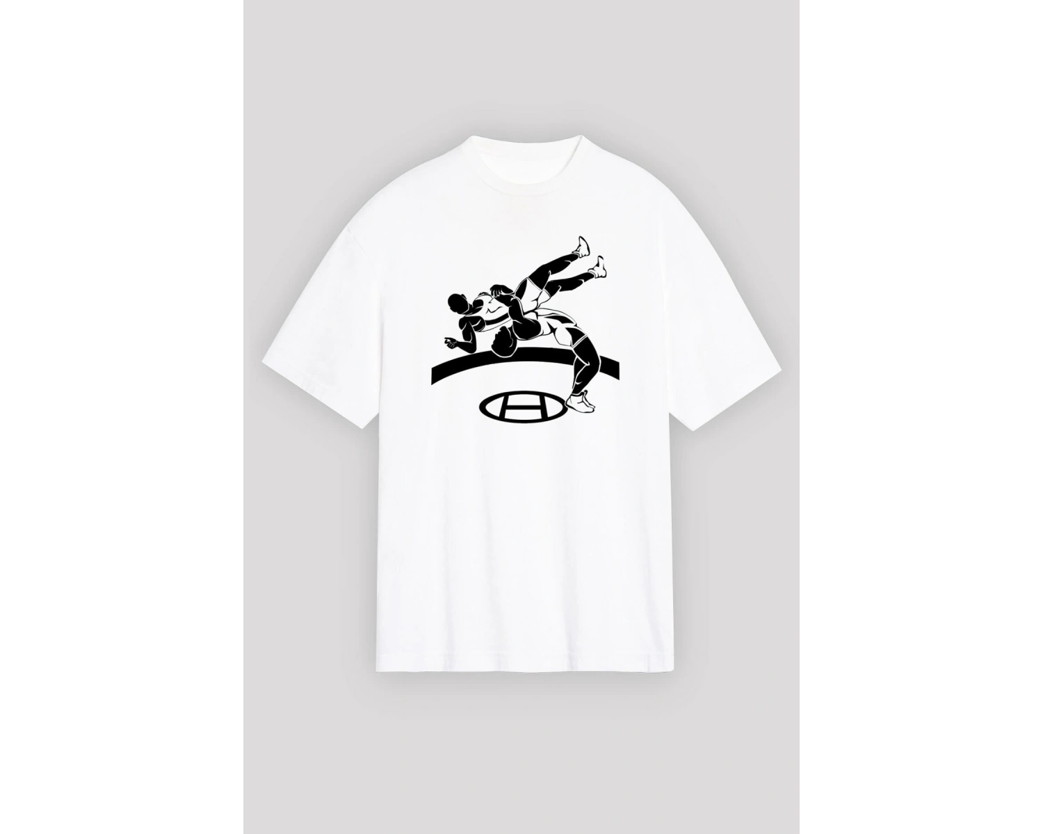 Güreş Beyaz Unisex Oversize Tişört T-shirt