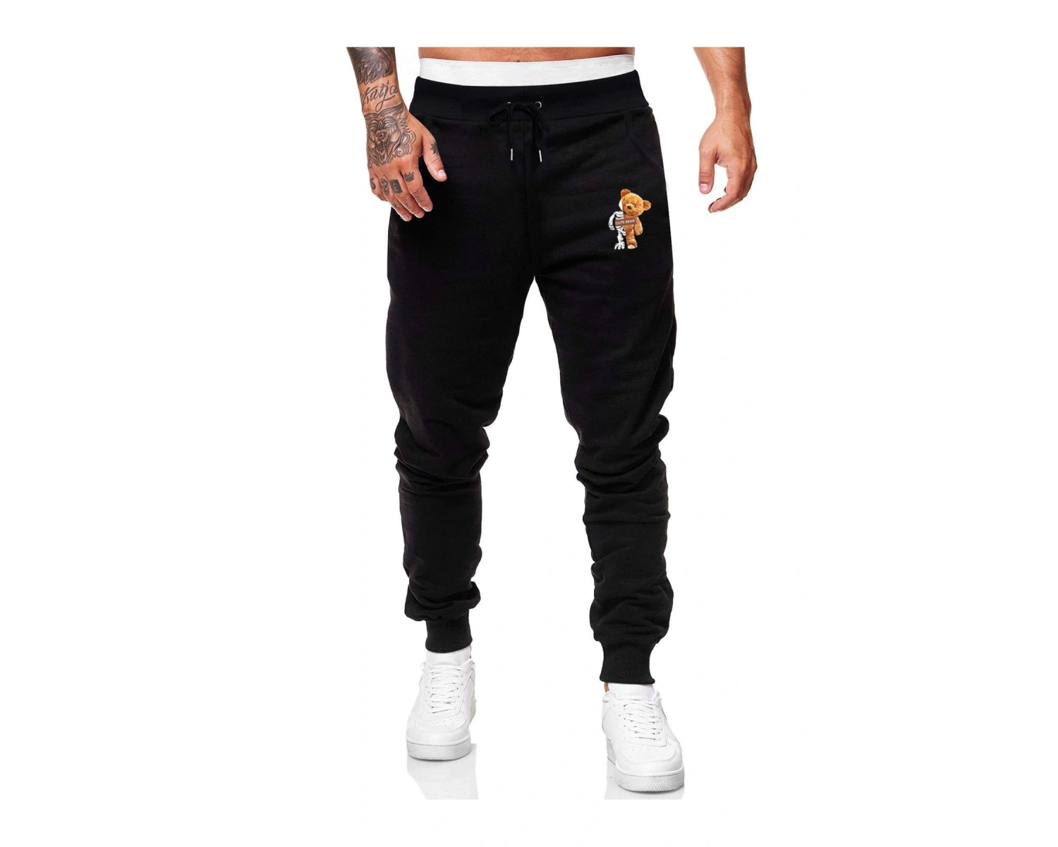 Guys Bear Graphic Drawstring Eşofman Altı