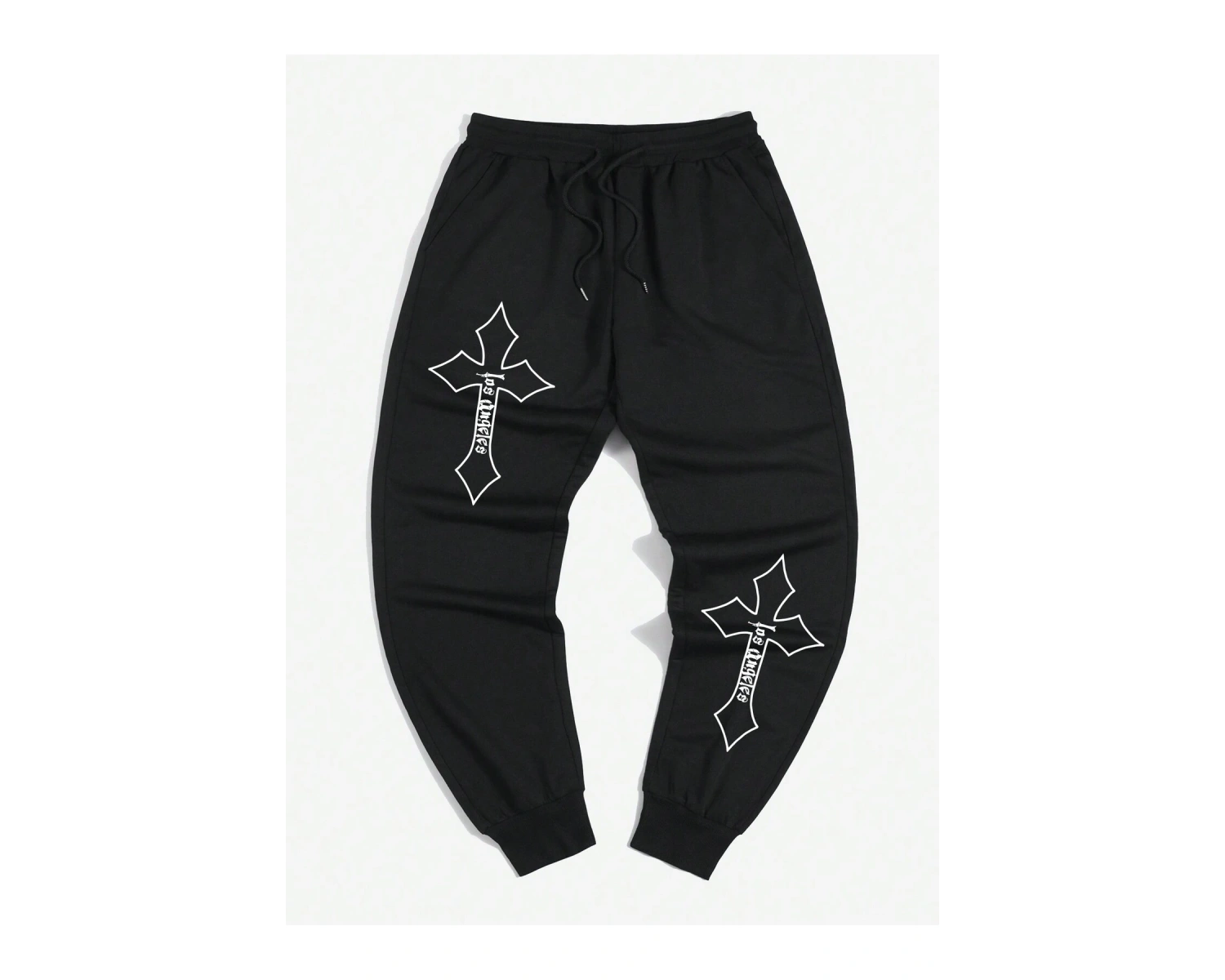 Guys Cross Letter Graphic Drawstring Waist Eşofman Altı