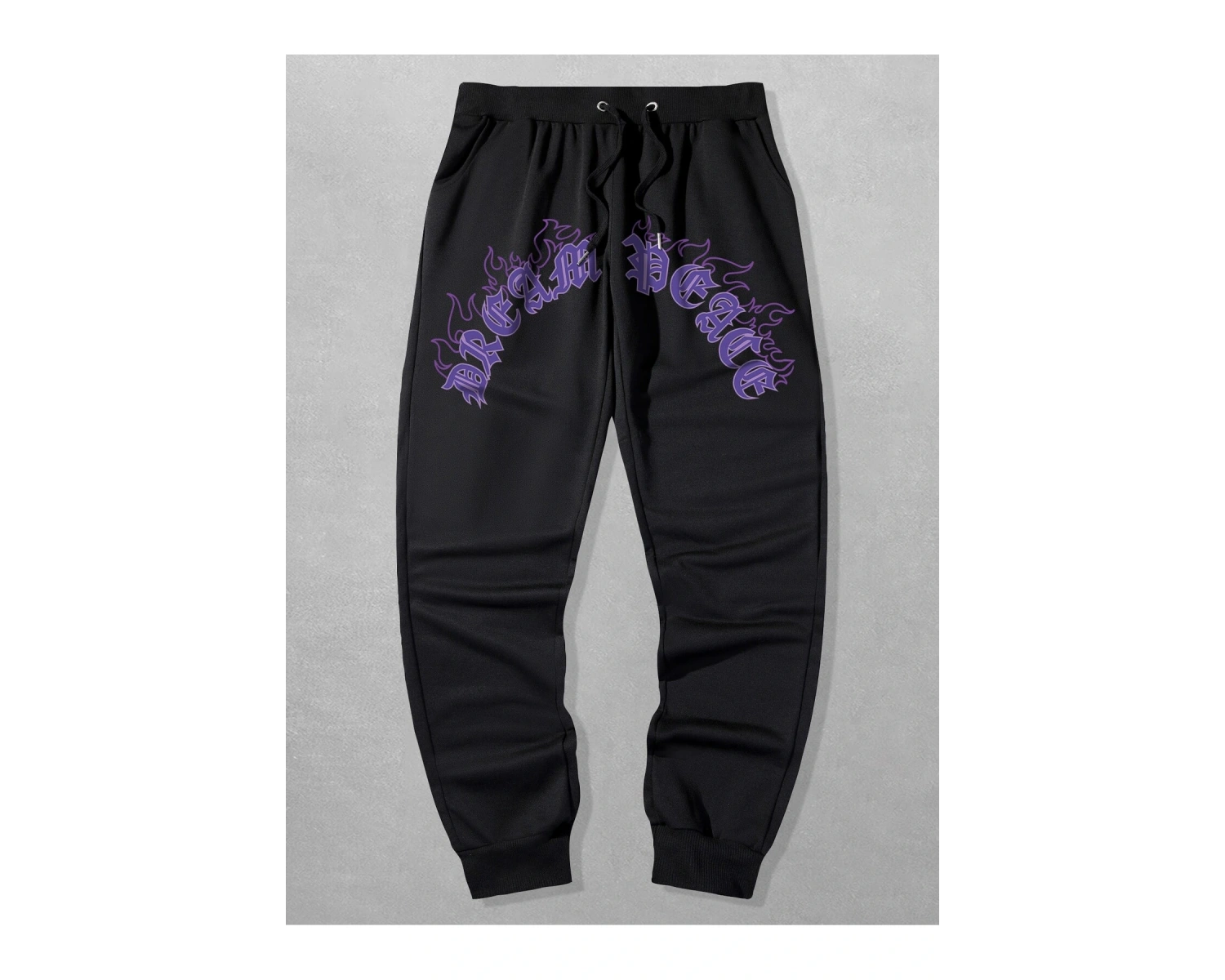 Guys Letter Fire Graphic Drawstring Eşofman Altı