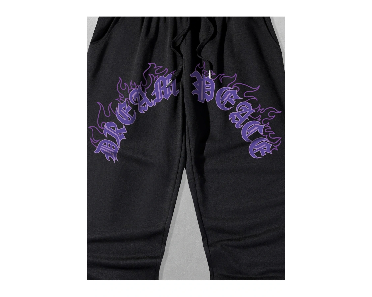 Guys Letter Fire Graphic Drawstring Eşofman Altı