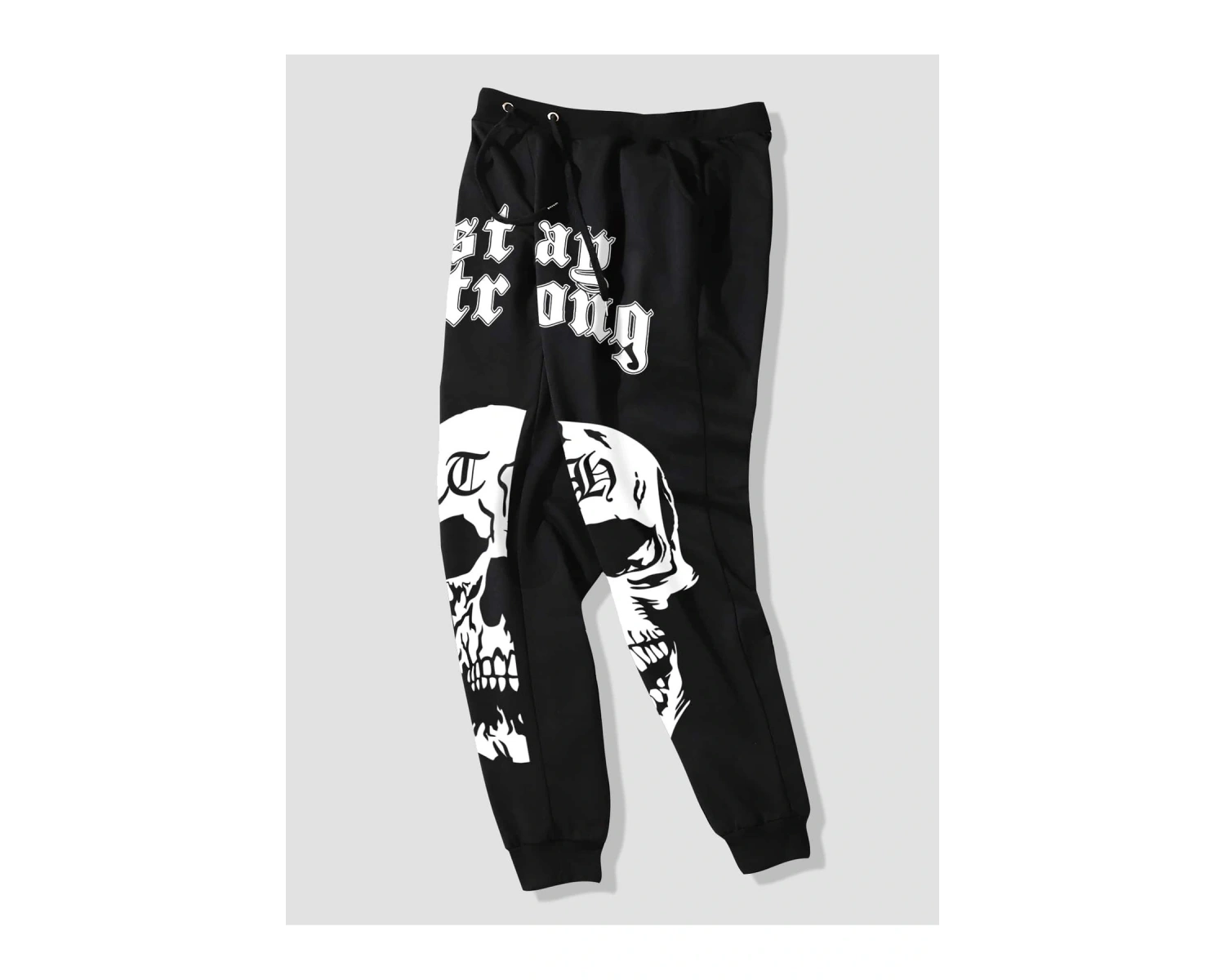 Guys Letter Skull Graphic Drawstring Waist Eşofman Altı