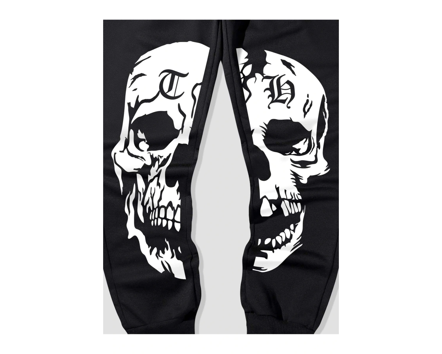 Guys Letter Skull Graphic Drawstring Waist Eşofman Altı