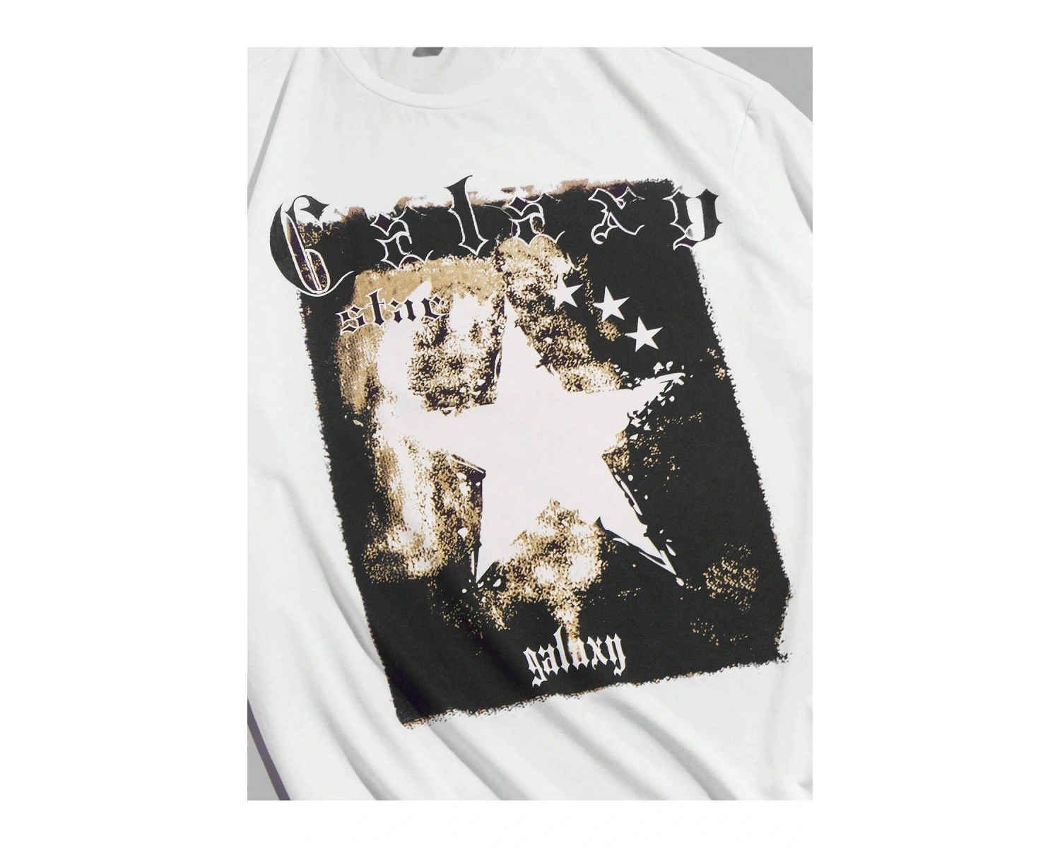 Guys Pamuk Harfli ve Yıldızlı Grafik Harajuku Style