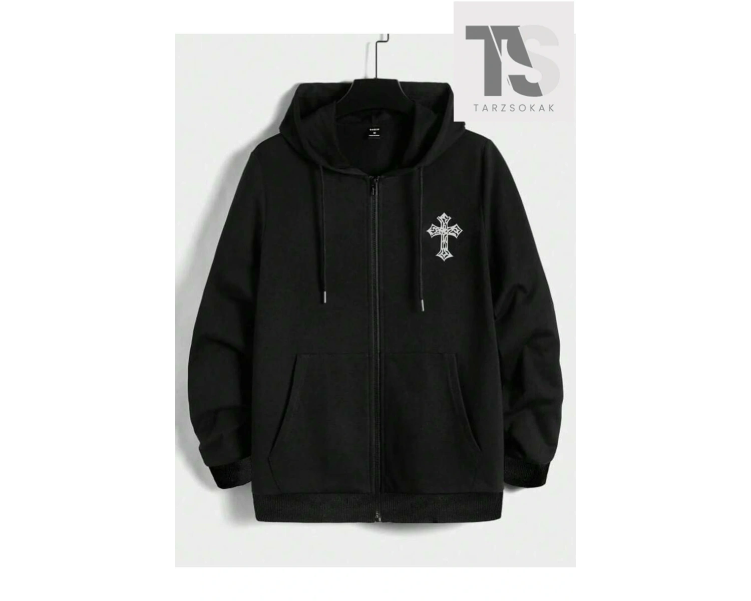 Haç Sembol Sweatshirt Fermuarlı Hırka