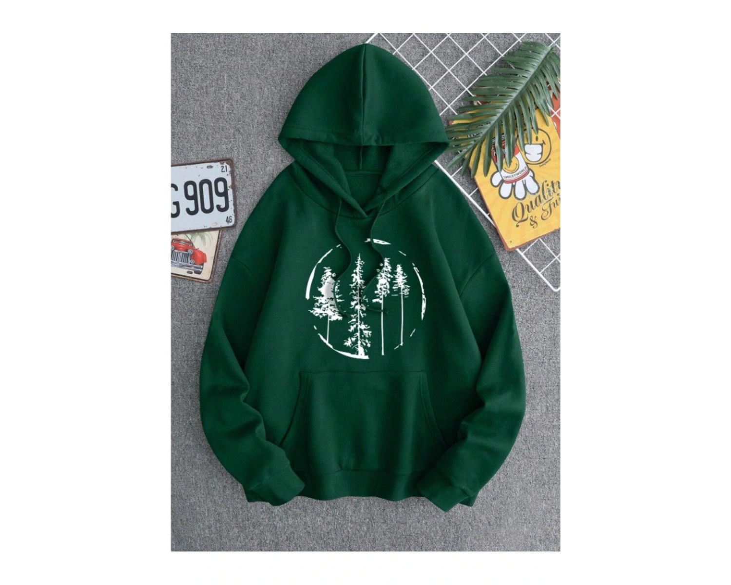Haki Forest Oversize Kapüşonlu Sweatshirt Haki