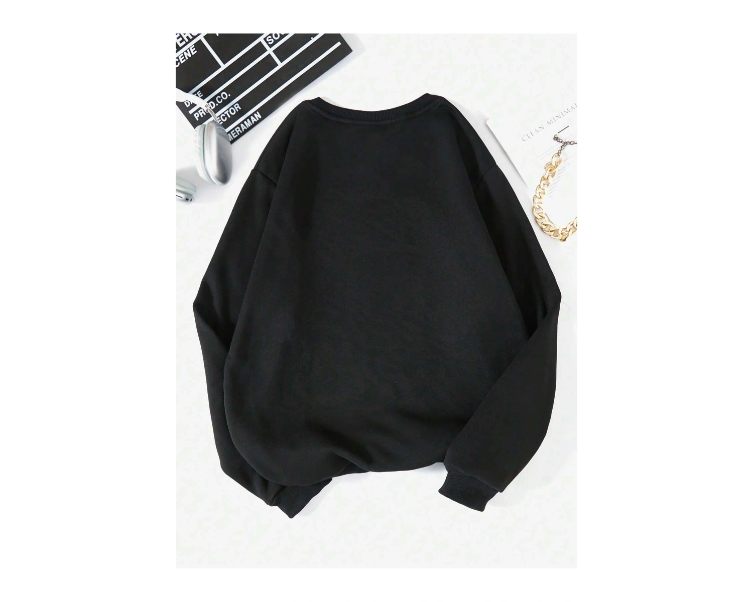 Halloween Letter Graphic Lined Sweatshirt Siyah