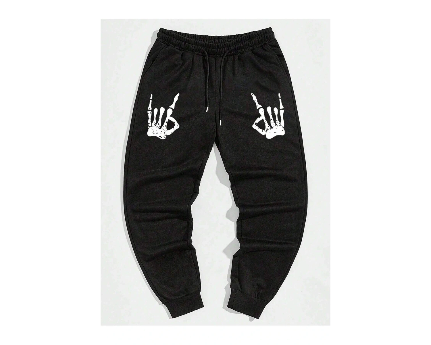 Halloween Skeleton Hand Print Drawstring Waist Eşofman Altı