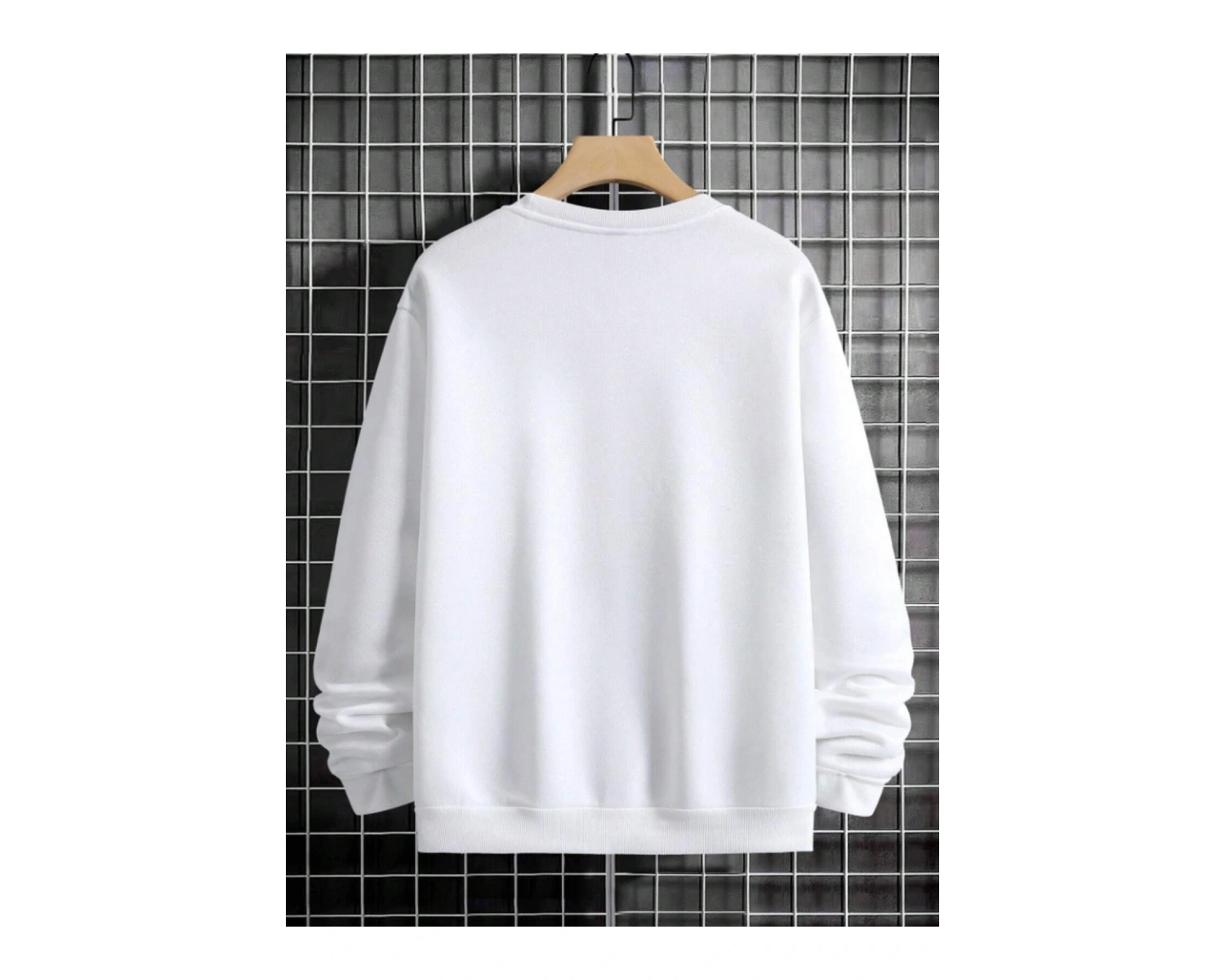 Hands Renkli Oversize Bisiklet Yaka Pamuklu Sweatshirt Beyaz