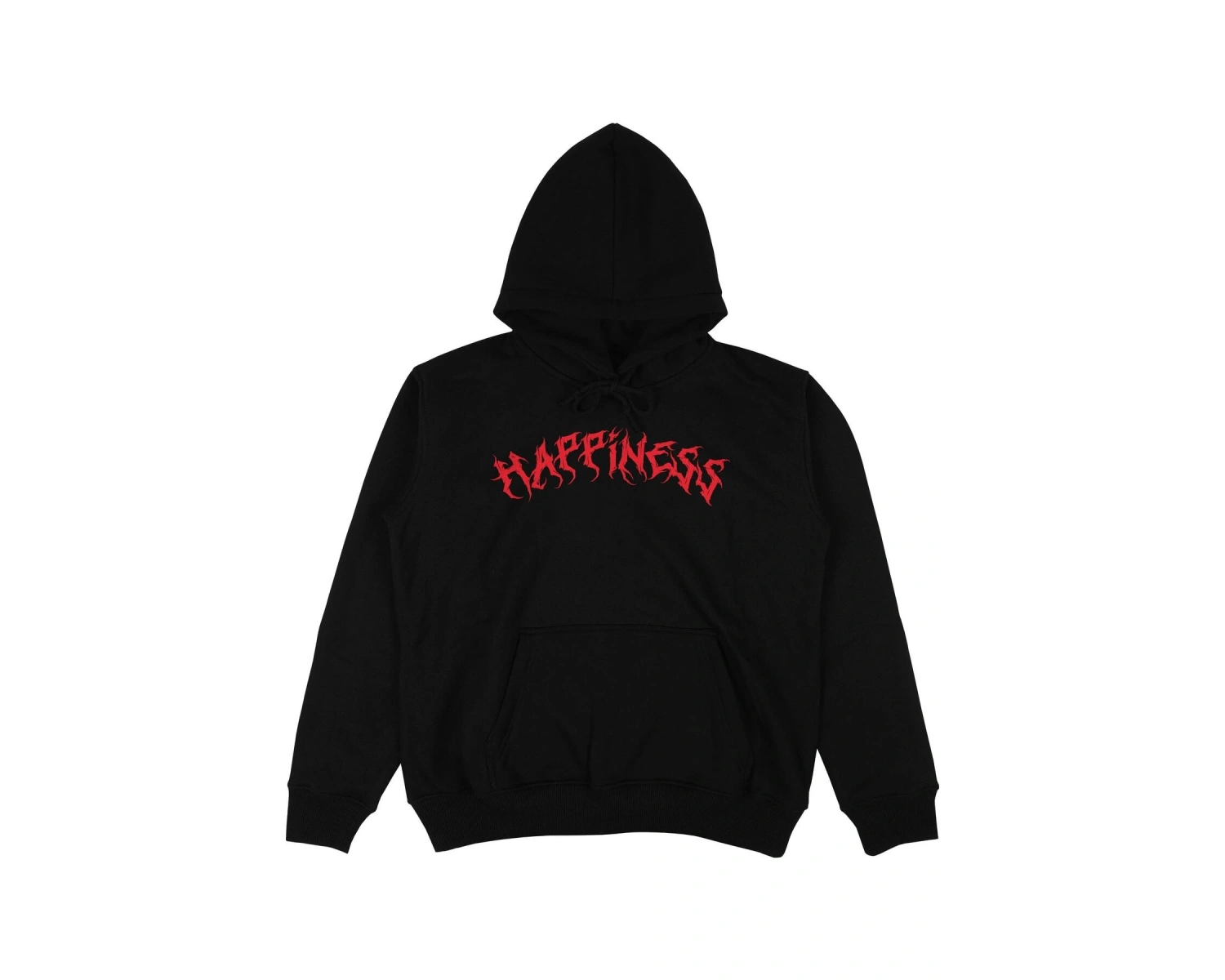 Happines Teddy Siyah Oversize Unisex Kapüşonlu Sweatshirt Hoodie