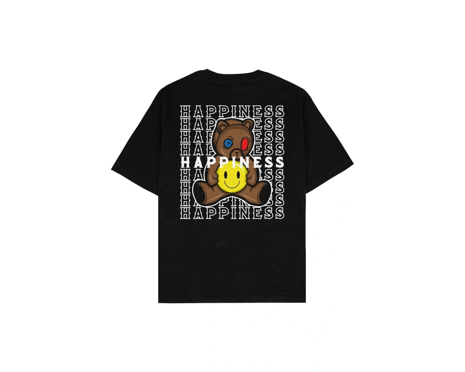 Happiness Siyah Oversize Unisex T-shirt
