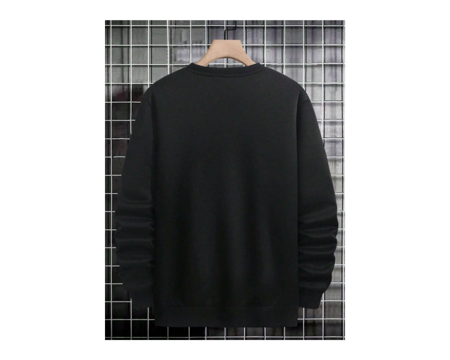 Happy Bear Oversize Bisiklet Yaka Pamuklu Sweatshirt Siyah