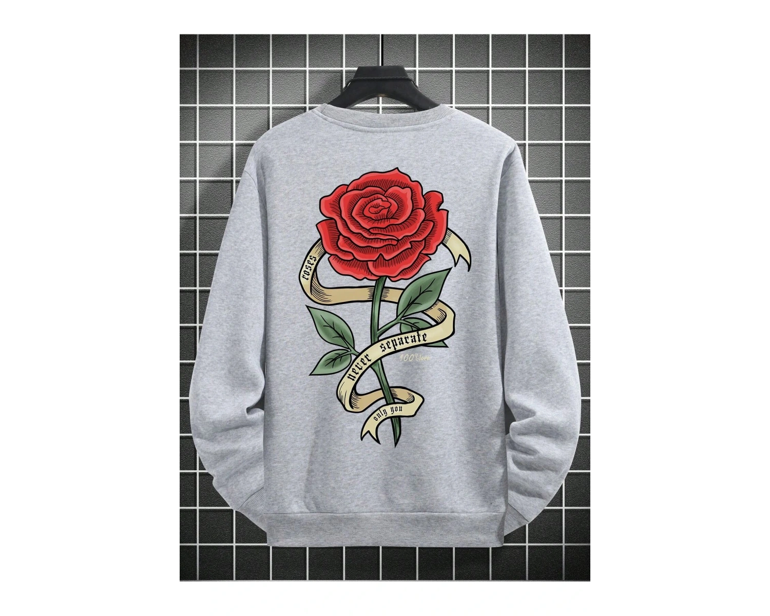 Harajuka Sokak Çiçek Desenli Kazak Beyaz