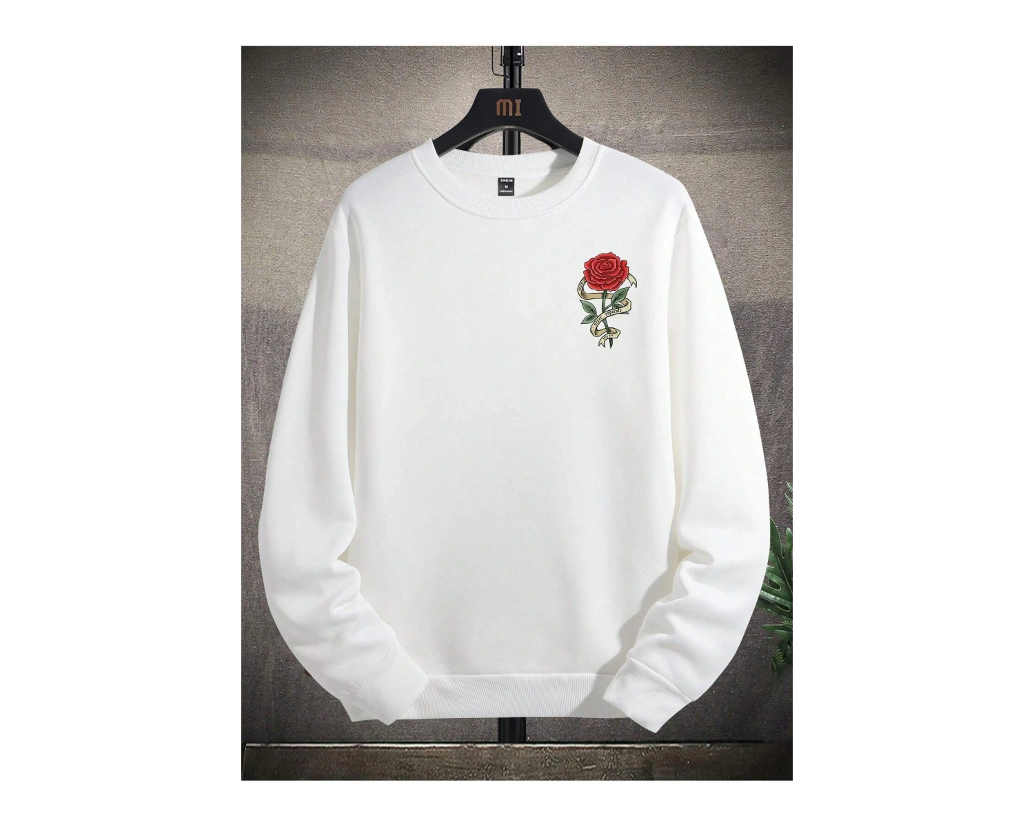 Harajuka Sokak Çiçek Desenli Kazak Beyaz