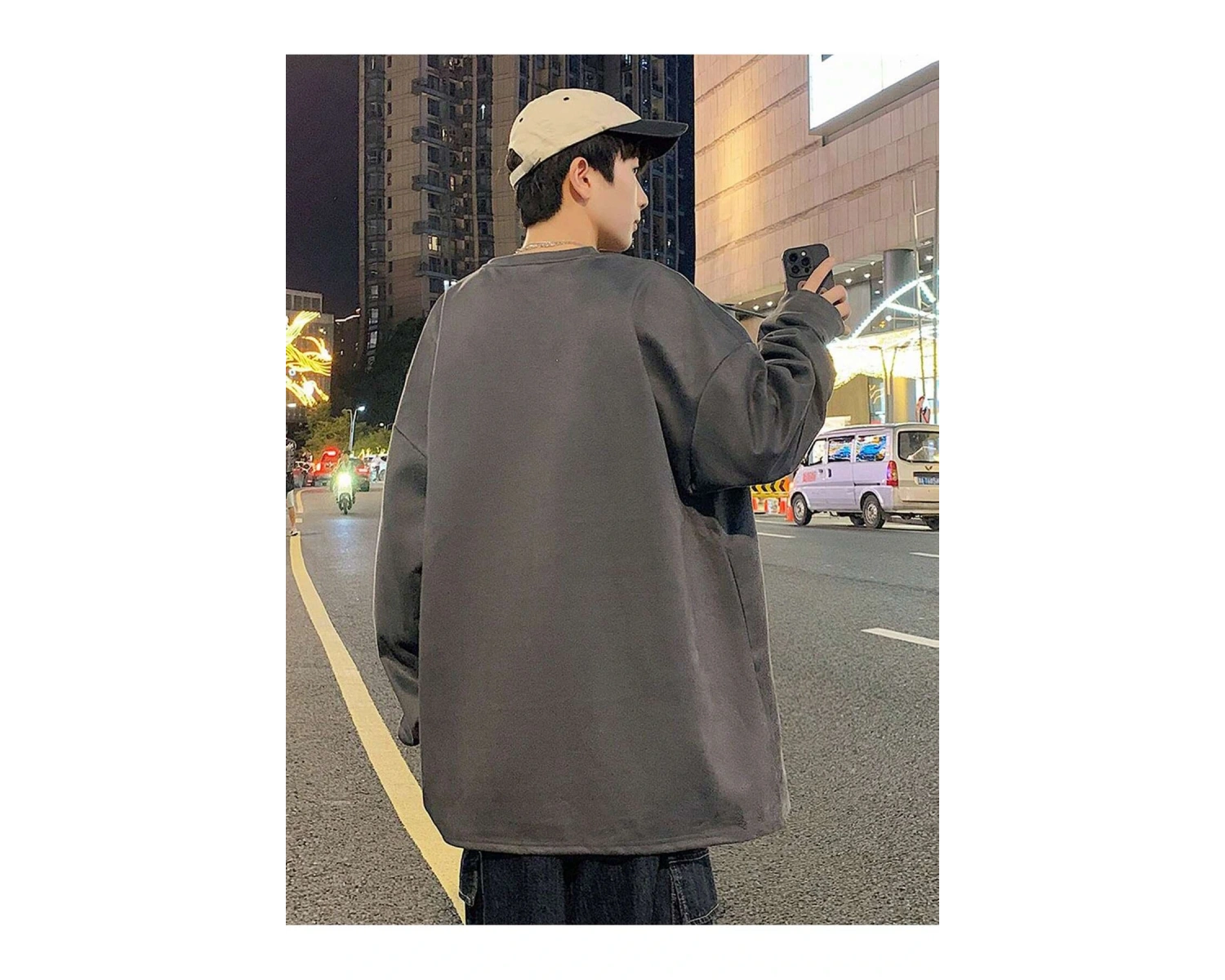 Harajuka Sokakt Oyun Kartı Baskı Gri