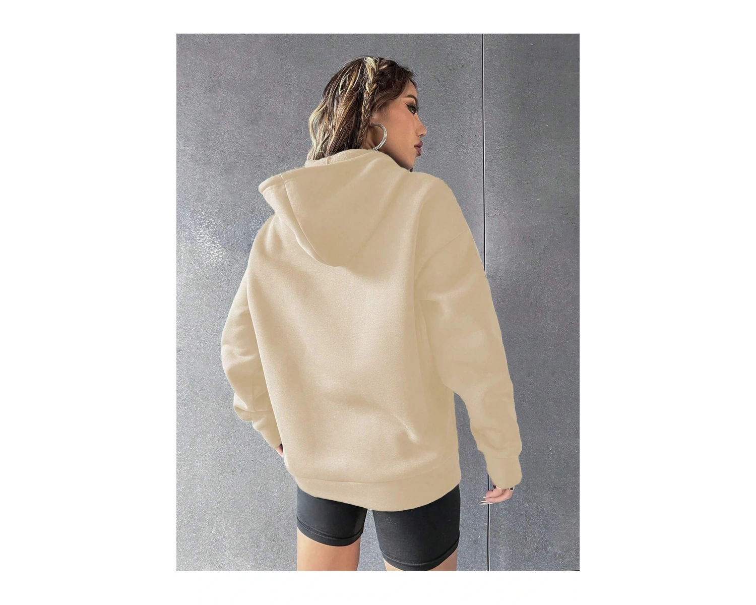 Harajuka Sokakt Yazılı Grafik Sweat Bej