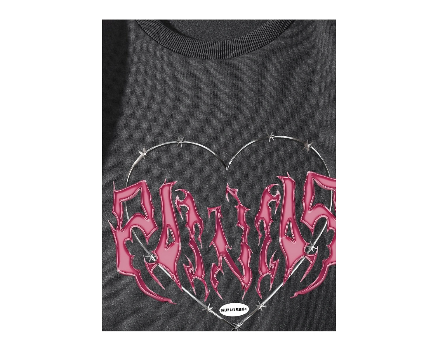 Harajuka Sokakt Yazılı Grafik Sweat Gri