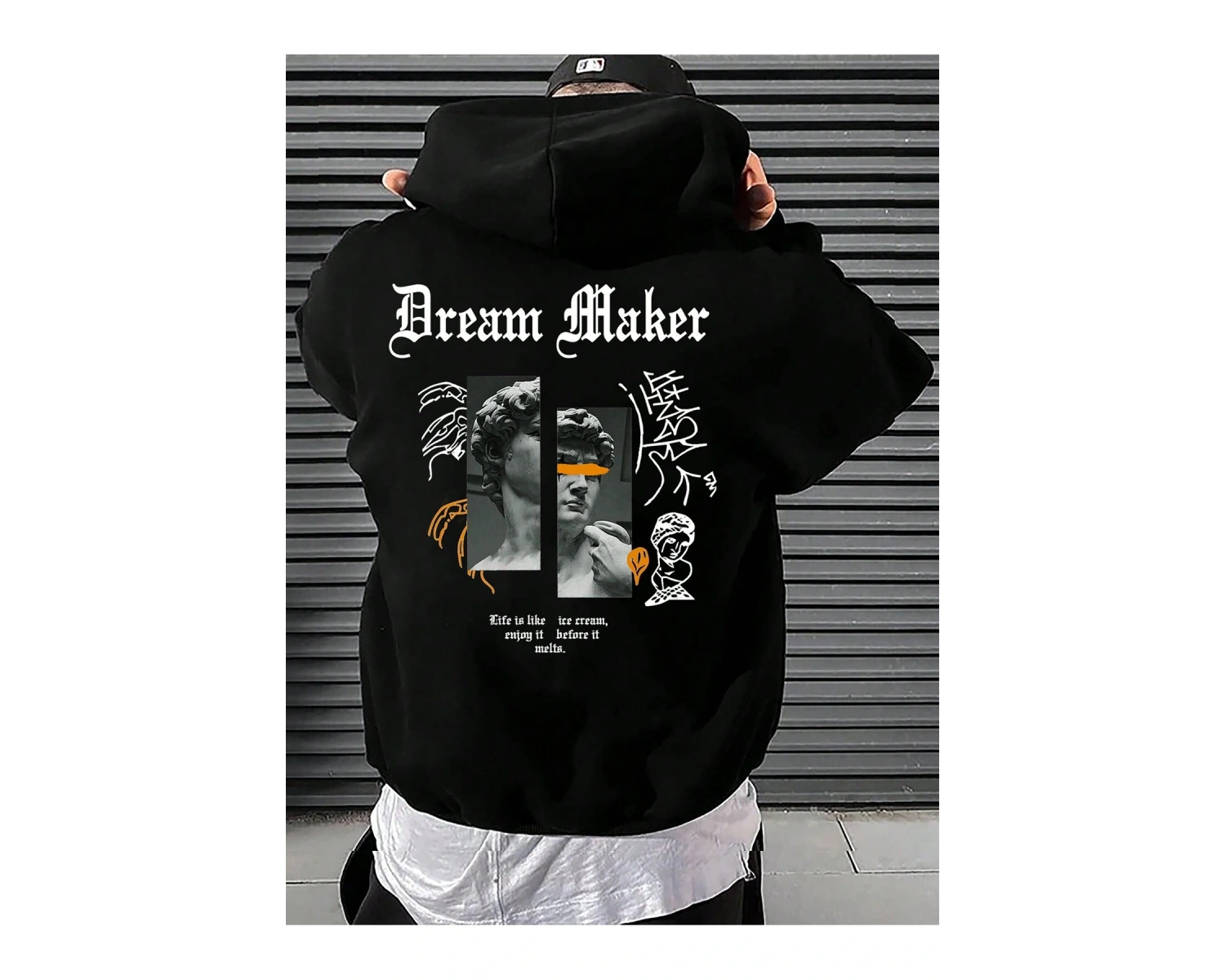 Harajuka Sokakt Yazılı Grafik Sweat Siyah