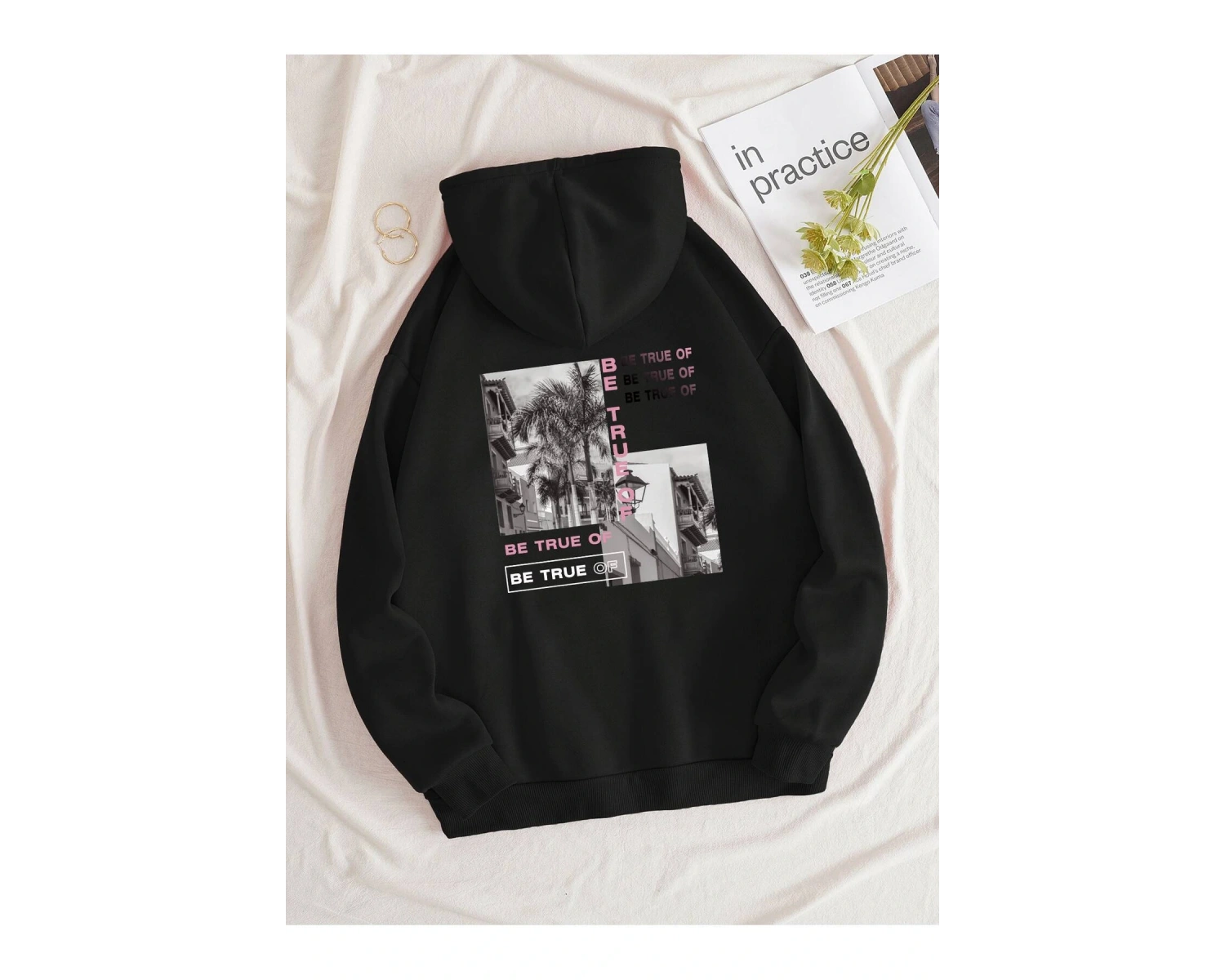 Harajuka Sokakt Yazılı Grafik Sweat Siyah