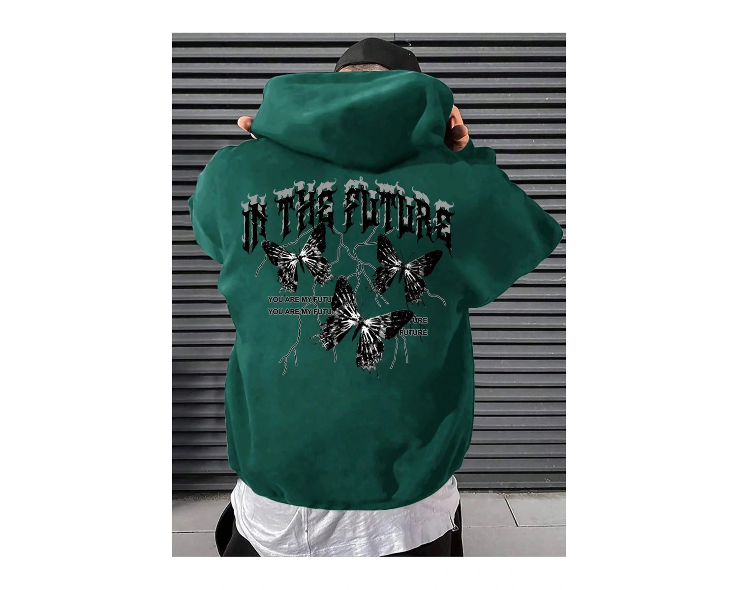 Harajuka Sokakt Yazılı Grafik Sweat Yeşil