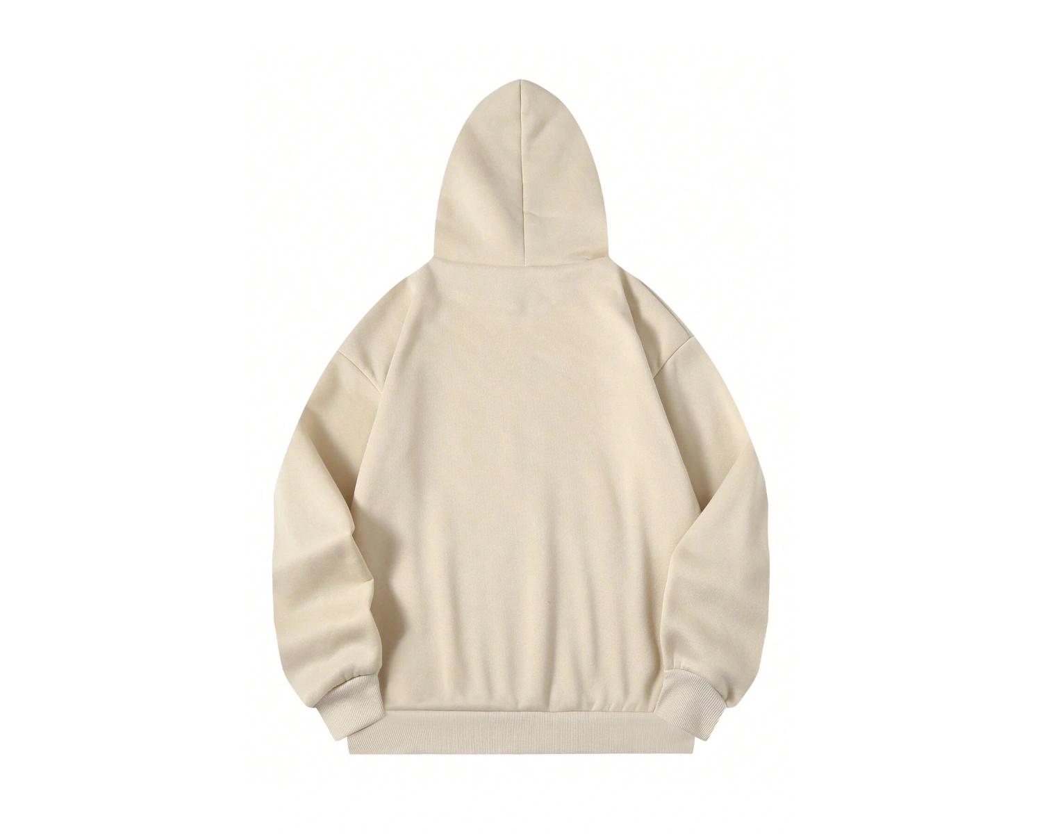 Harf Grafik Kanguru Cepli İpli Kapüşonlu Üst Bej