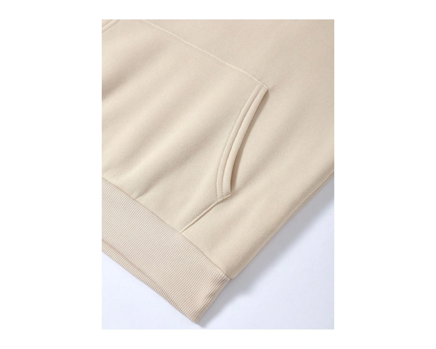 Harf Grafik Kanguru Cepli İpli Kapüşonlu Üst Bej