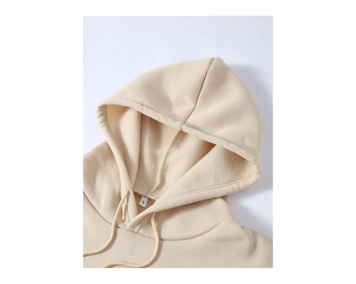 Harf Grafik Kanguru Cepli İpli Kapüşonlu Üst Bej