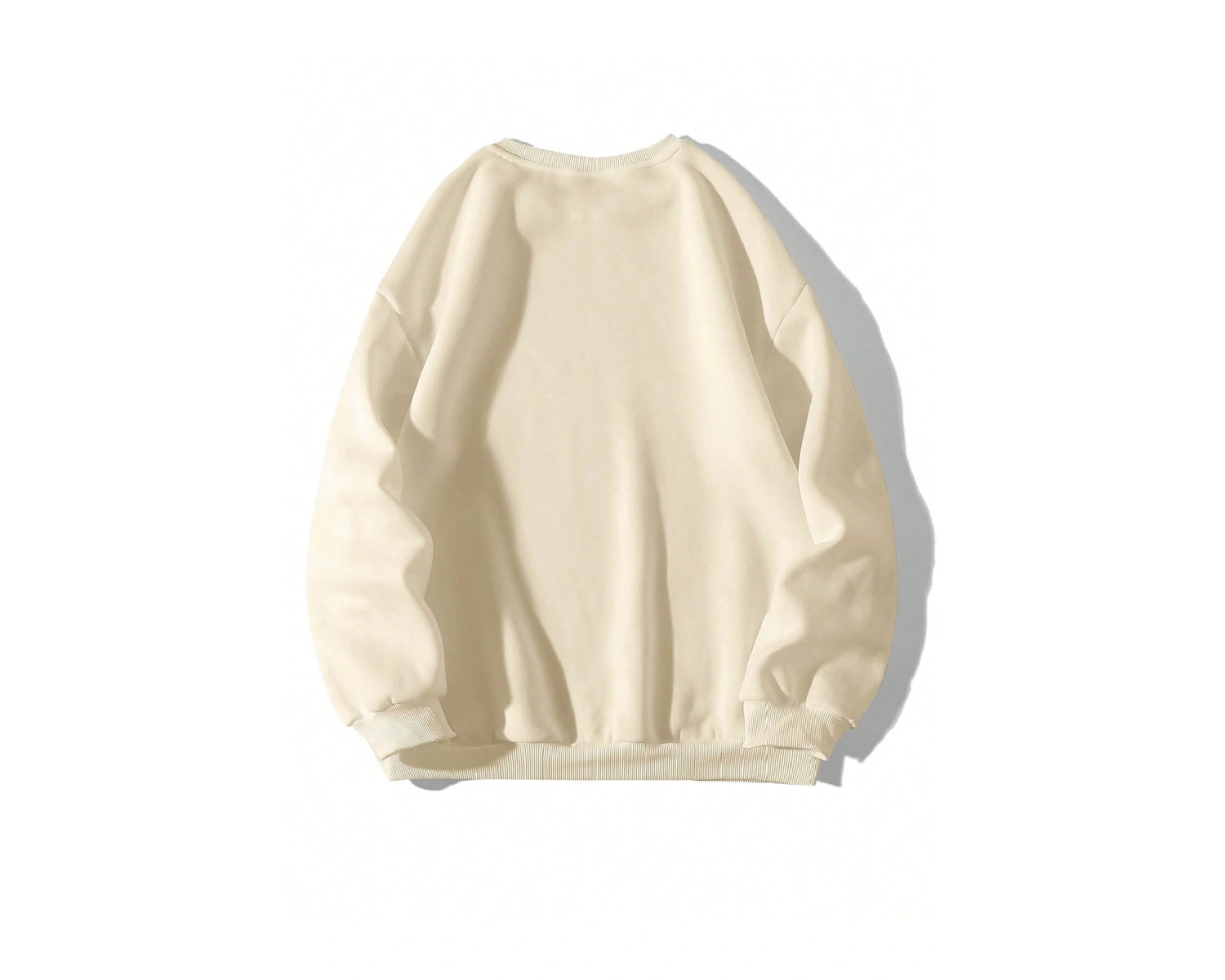 Harfli Grafik Düşük Omuz Oversize Sweat Bej