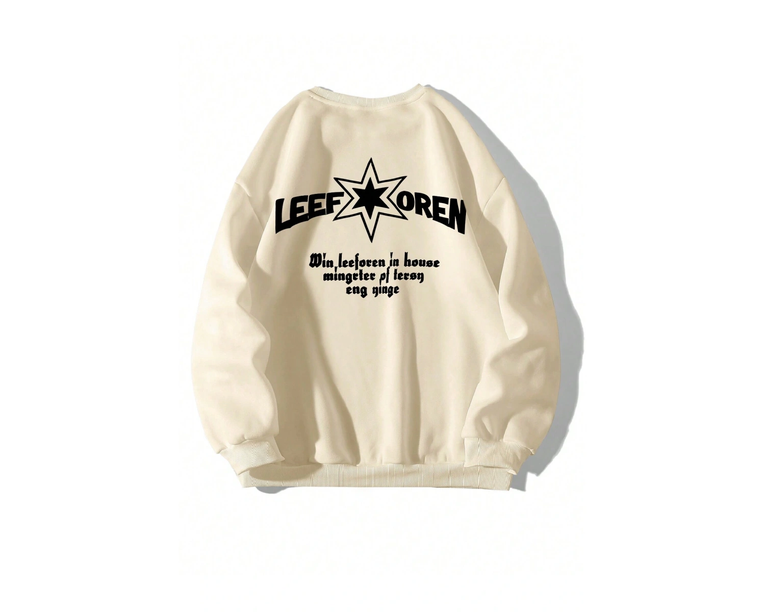 Harfli Grafik Düşük Omuz Oversize Sweat Bej