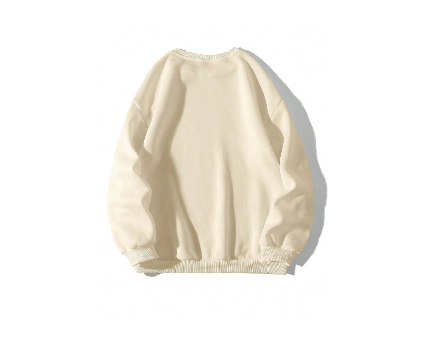 Harfli Grafik Düşük Omuz Oversize Sweat Bej