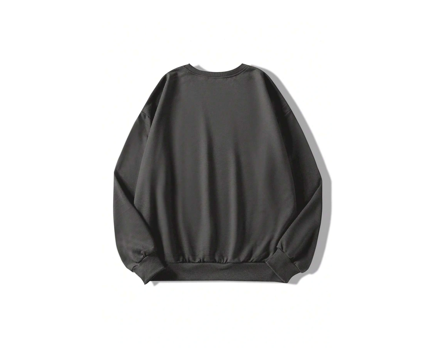 Harfli Grafik Düşük Omuz Oversize Sweat Gri