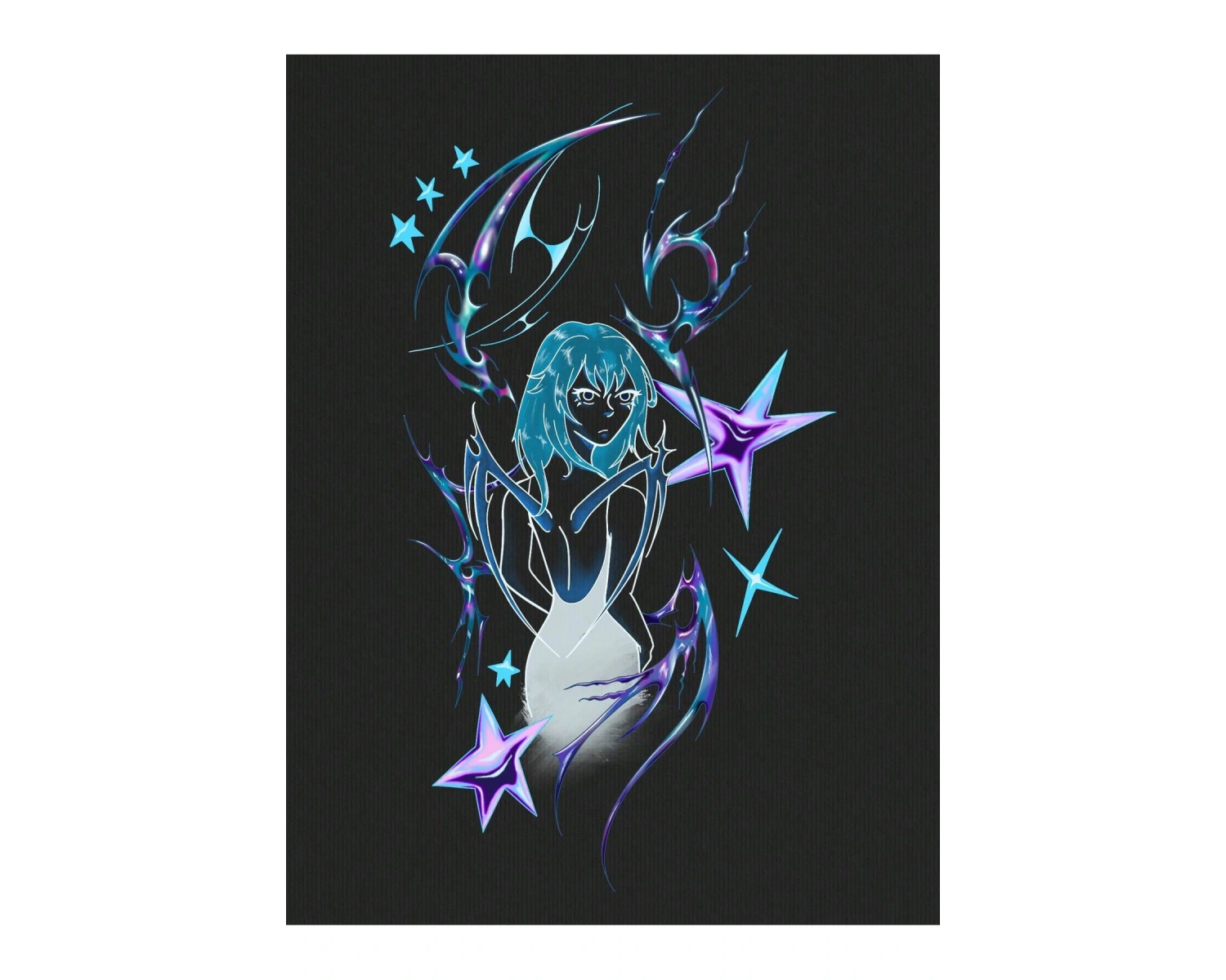 Harfli Grafik Düşük Omuz Oversize Tişört