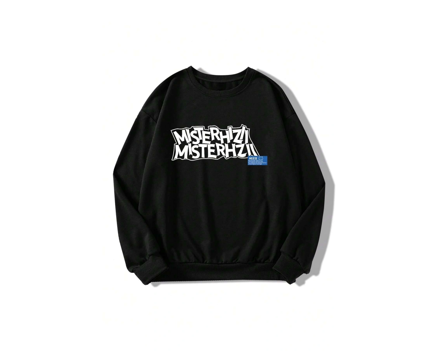 Harfli Grafik Düşük Sweat Siyah