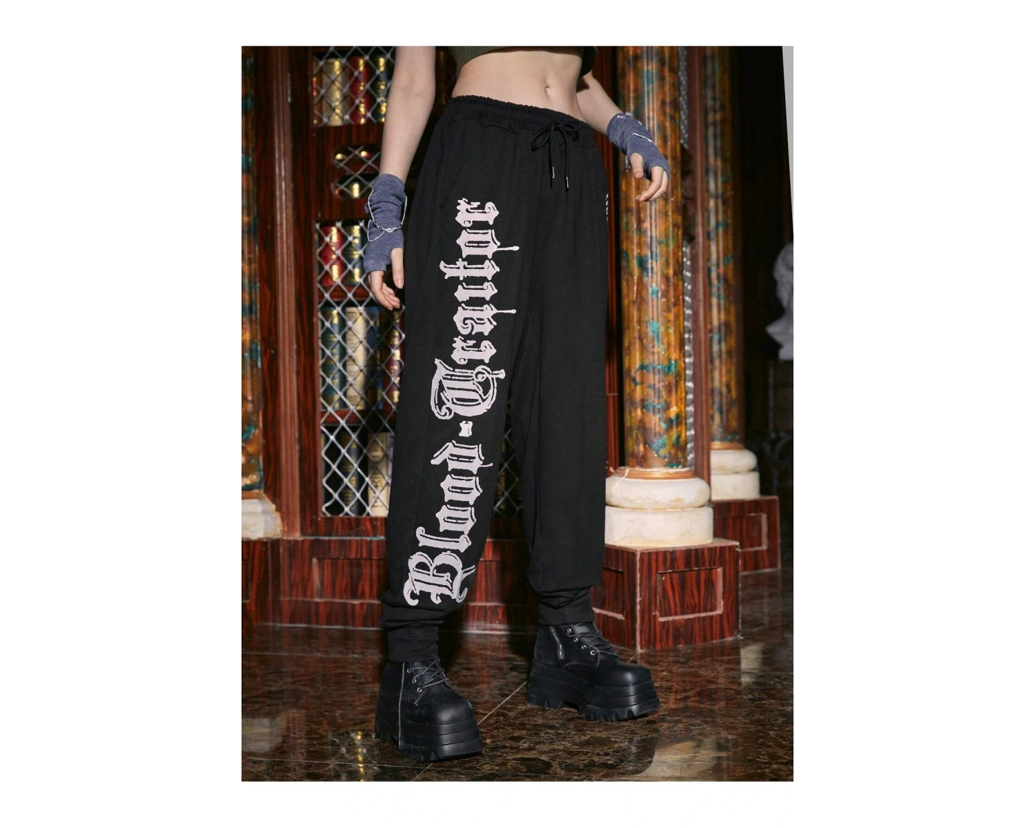 Harry Potter | Letter Graphic Drawstring Waist 4 Mevsim Eşofman