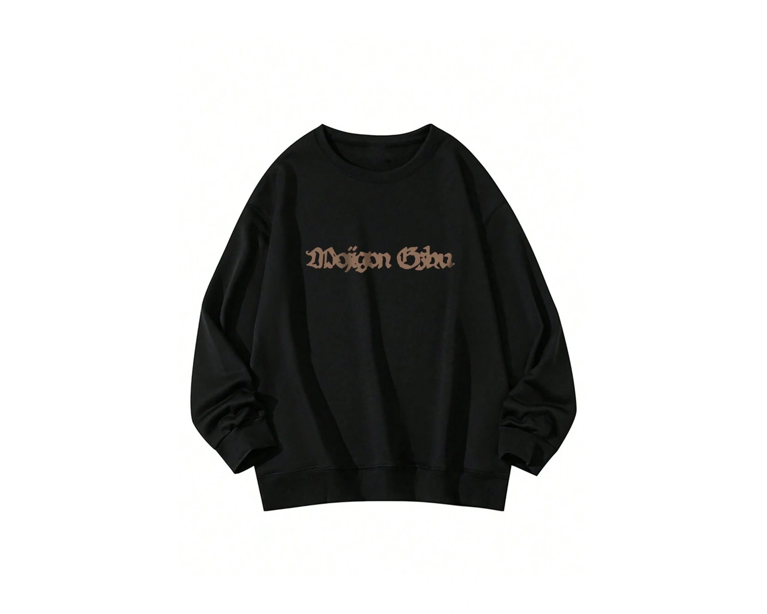 Heart Pattern Drop Shoulder Pullover Siyah