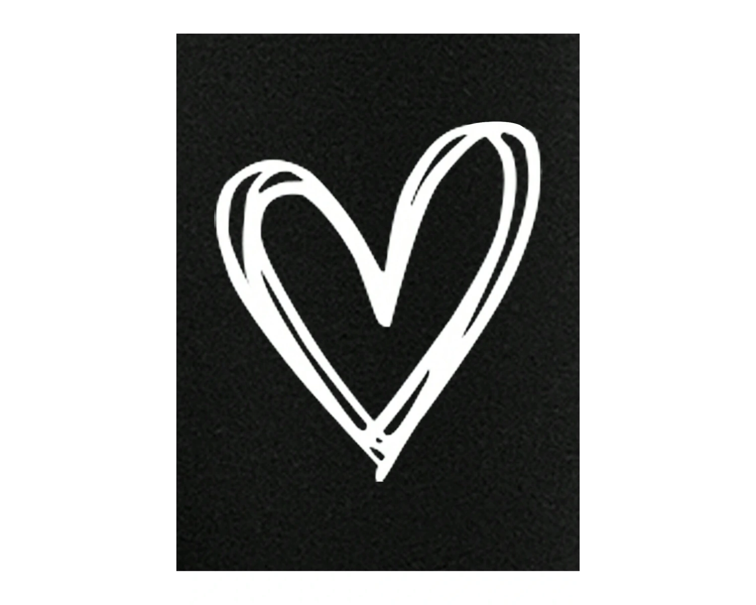 Heart Print Drawstring Waist 4 Mevsim Eşofman